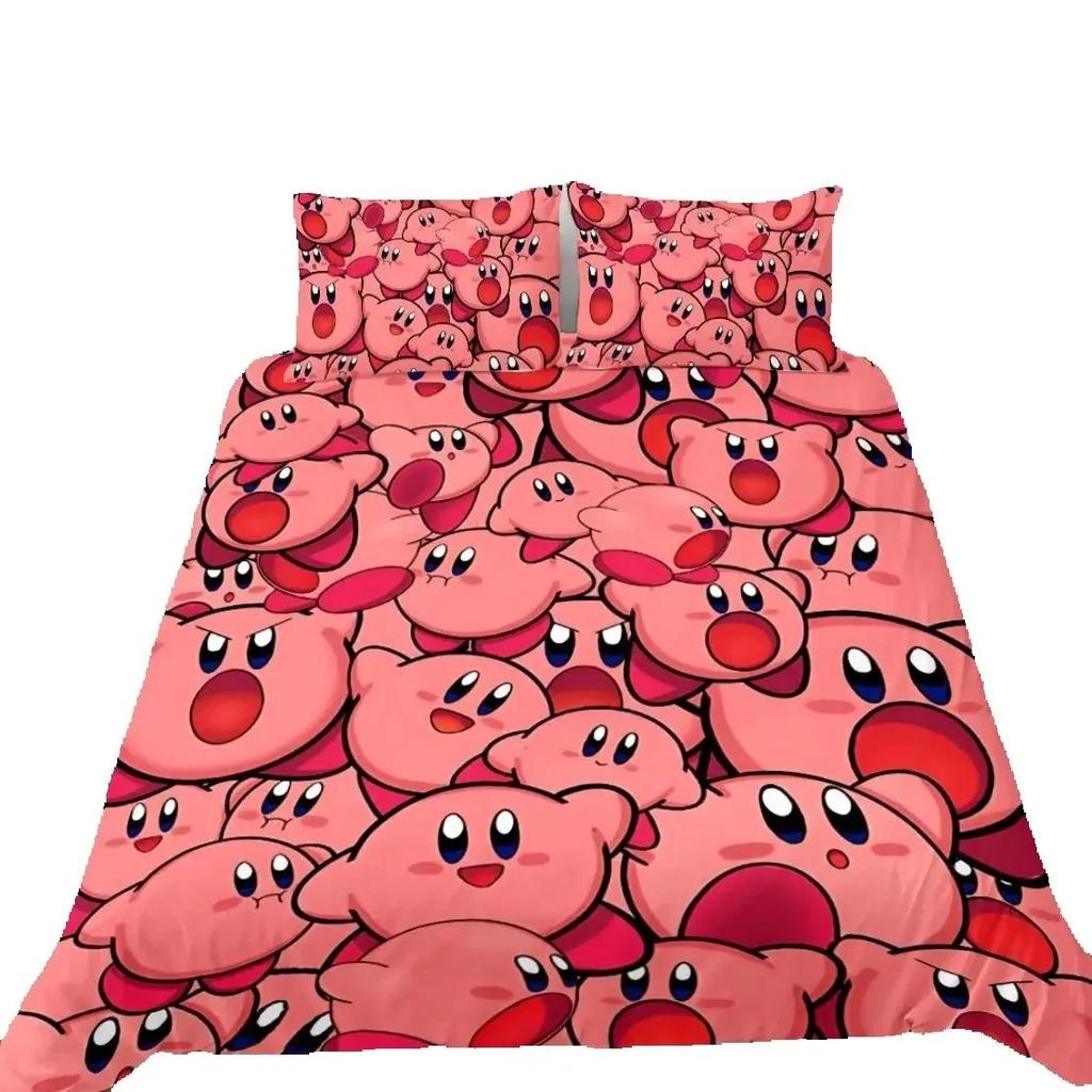 Пододеяльник Kirbys Star Allies 3D Изысканная Игра Аниме Цифровая Печать Постельное Белье Одеяло Кровать Молодежь Домашний Декор Дети Мальчик Подарок