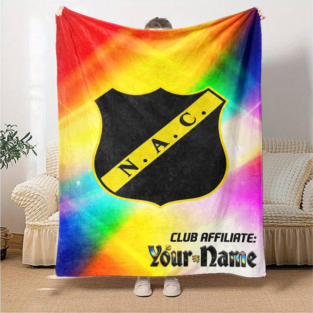 Name Custom NAC Breda Print Flannel Blanket High Quality Warm Comfortable Cover for All Seasons Perfect for Gifts Home Decor
