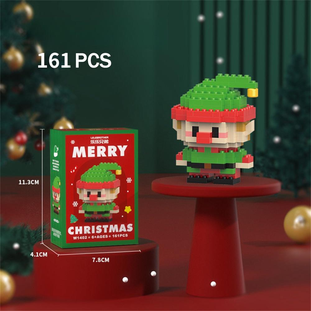 Halloween Party DIY Christmas Building Blocks Snowman Elk Santa Claus Micro Brick Model Xmas Tree Decoration Children Toy Gift