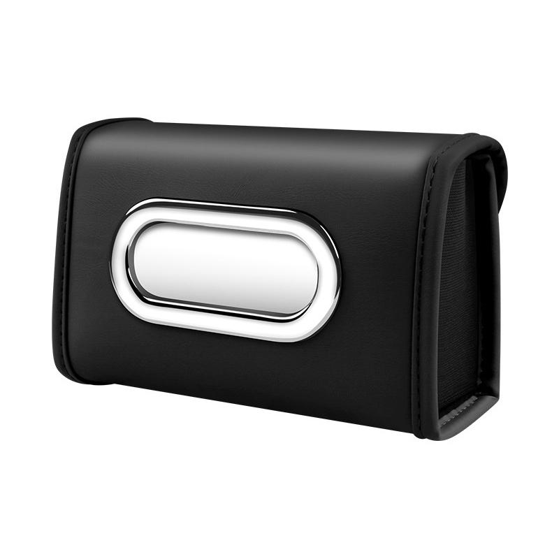 New Car Tissue Box Holder PU Leather Car Center Console Armrest Napkin Box, Hanging Multi-Functional Tissue Box, Tissue Bag