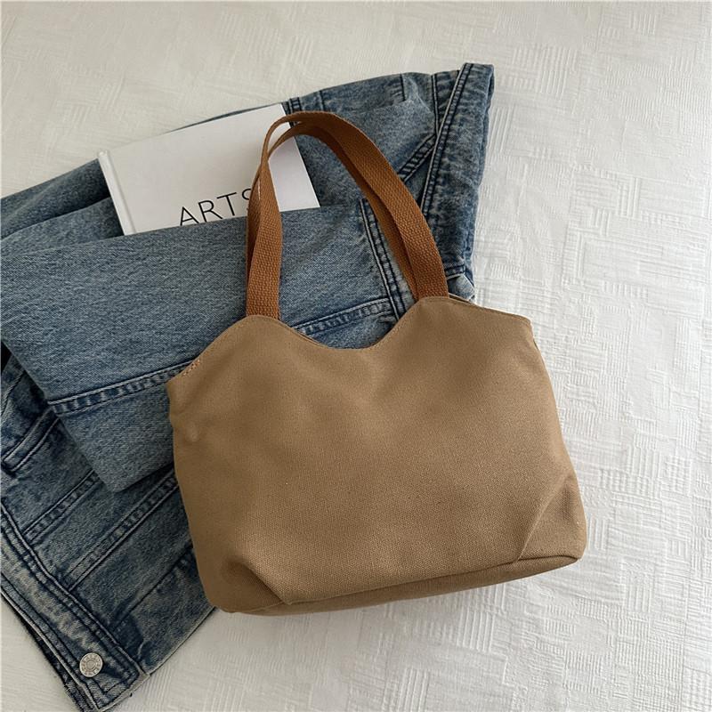 Fashionable Canvas Shoulder Bag With Large Capacity And Solid Color Design For Womens Everyday Wear