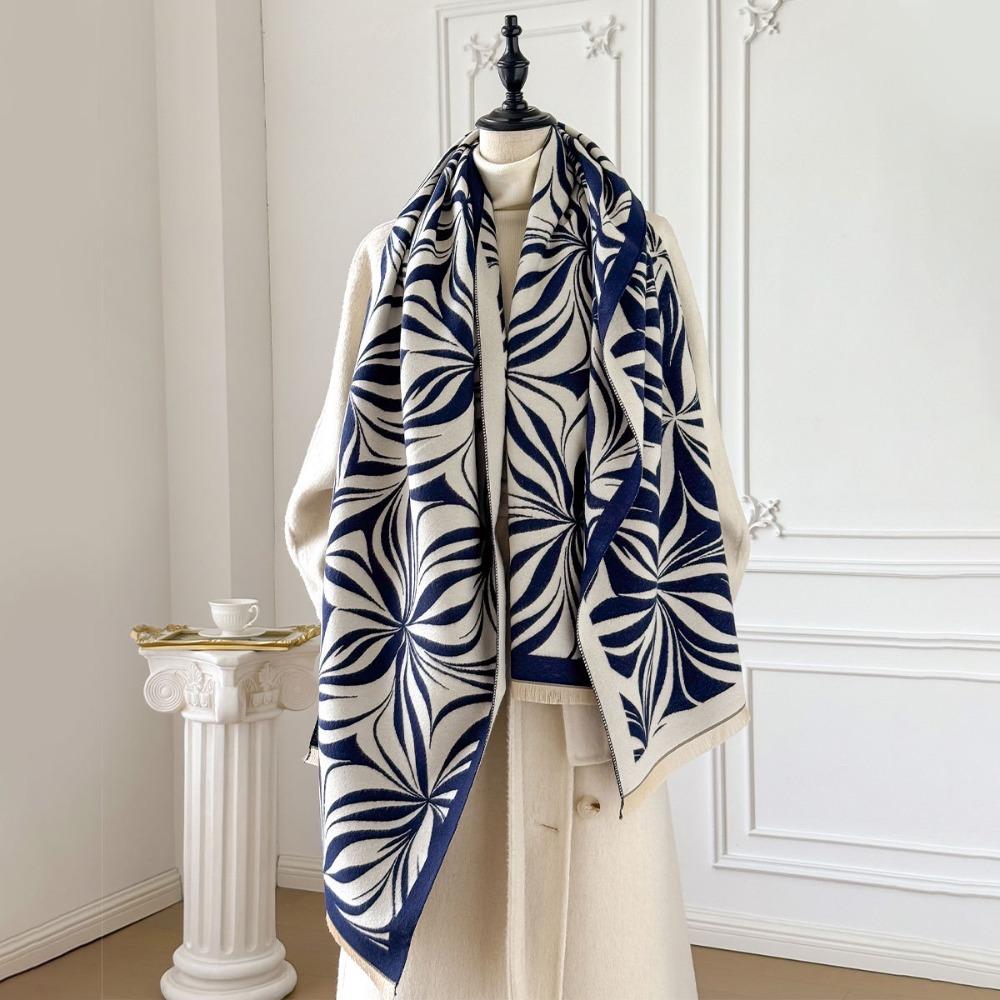 Versatile Imitation Cashmere Scarf Warm Jacquard Shawls  Winter Season Women Fashion Accessory
