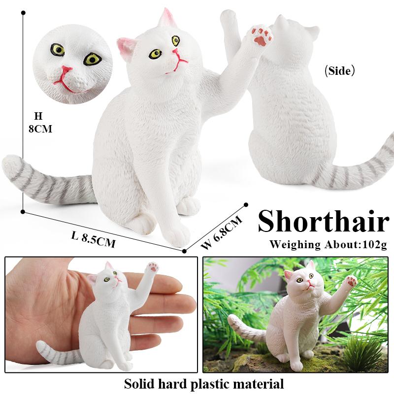 Oenux Кошачий игровой комплекс Китти Бобтейл Сиамский Сфинкс Регдолл Модель Фигурка Фигурка Милое украшение Домашнее животное Детская игрушка Подарок