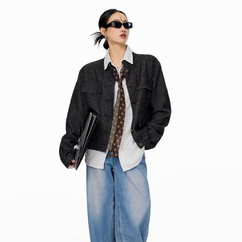 Женский кардиган-куртка из текстурированного денима в американском стиле ICH MODE