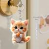Automobile Pendant 2D Cat Car Rearview Mirror Hanging Ornament Acrylic Cat Charm Keyring Auto Backpack Keychain