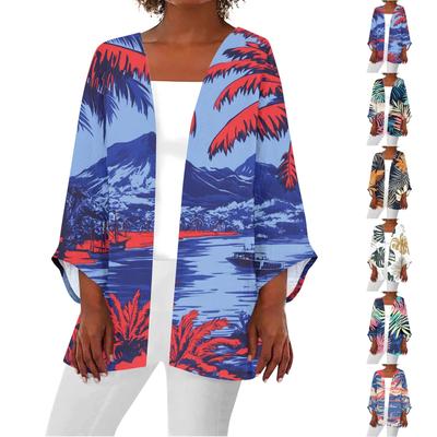 Женская повседневная модная легкая куртка средней длины с принтом, кардиган