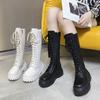 Chunky Platform Punk Boots Women Thick Bottom Knee High Boots Woman Autumn Winter Fashion PU Leather Motorcycle Botas Mujer