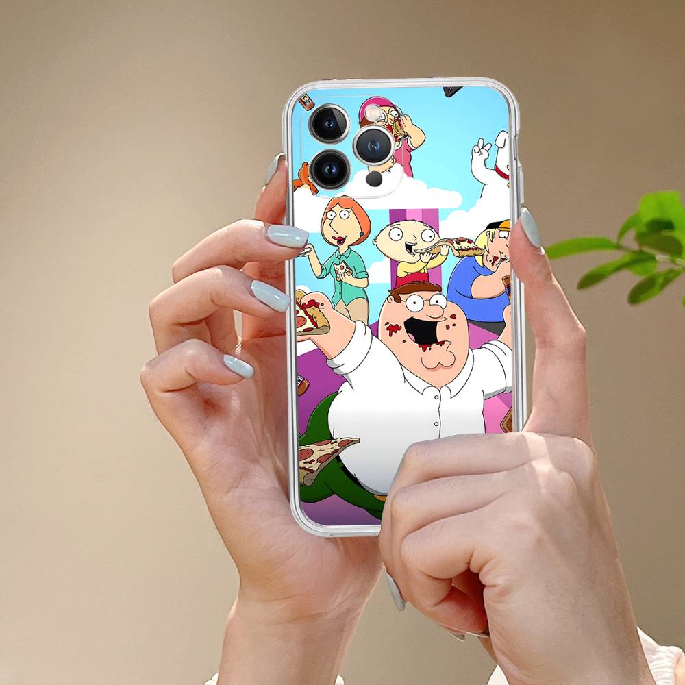 Aesthetic F-Family G-Guy Transparent Phone Case For IPhone 16 15 14 13 12 11 Pro Max Plus Soft Cover