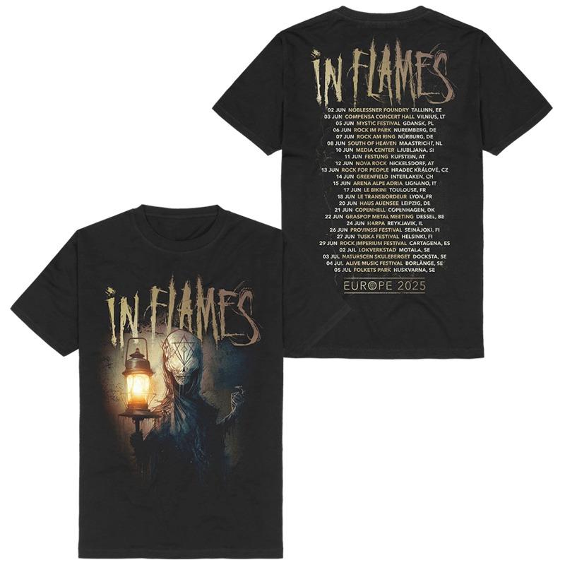 Y2k in Flames Band's Swedish Metal Rock Men's Short-sleeved Pure Cotton Printed T-shirt From An American/European Trendy Brand