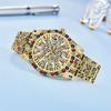 Часы Iced Out Colorful Diamonds для мужчин Hip Hop Diamond Golden Vintage Date Quartz Luxury Watch Montre Homme