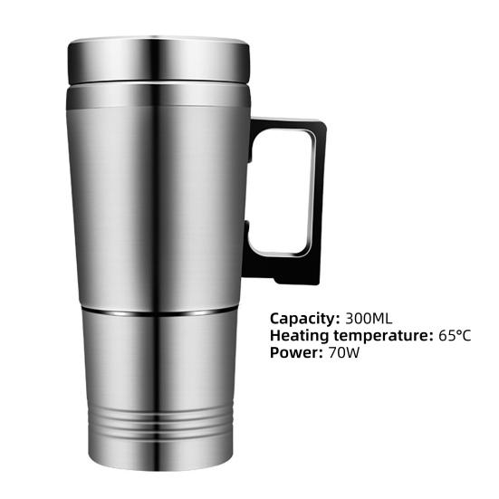 Автомобильный электрический чайник, съемный, с быстрым нагревом, 12/24 В, 300 мл, электрический автомобильный чайник из нержавеющей стали с подогревом, чашка для воды, чая, кофе, молока