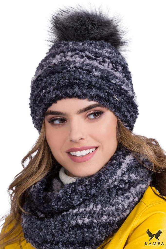 Manta Bukla Hat Set with Neck Warmer, Navy Blue