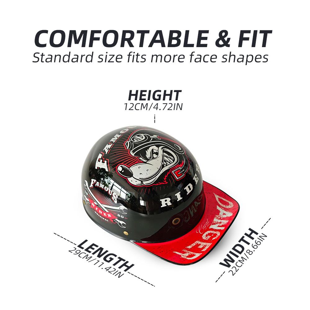 Мотоциклетный ретро полушлем с синими встроенными линзами, бейсбольный шлем для мотоцикла Harley, электросамоката