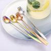 Creative Rose Stainless Steel Long Handle Spoon for Coffee, Dessert, and Ice Cream