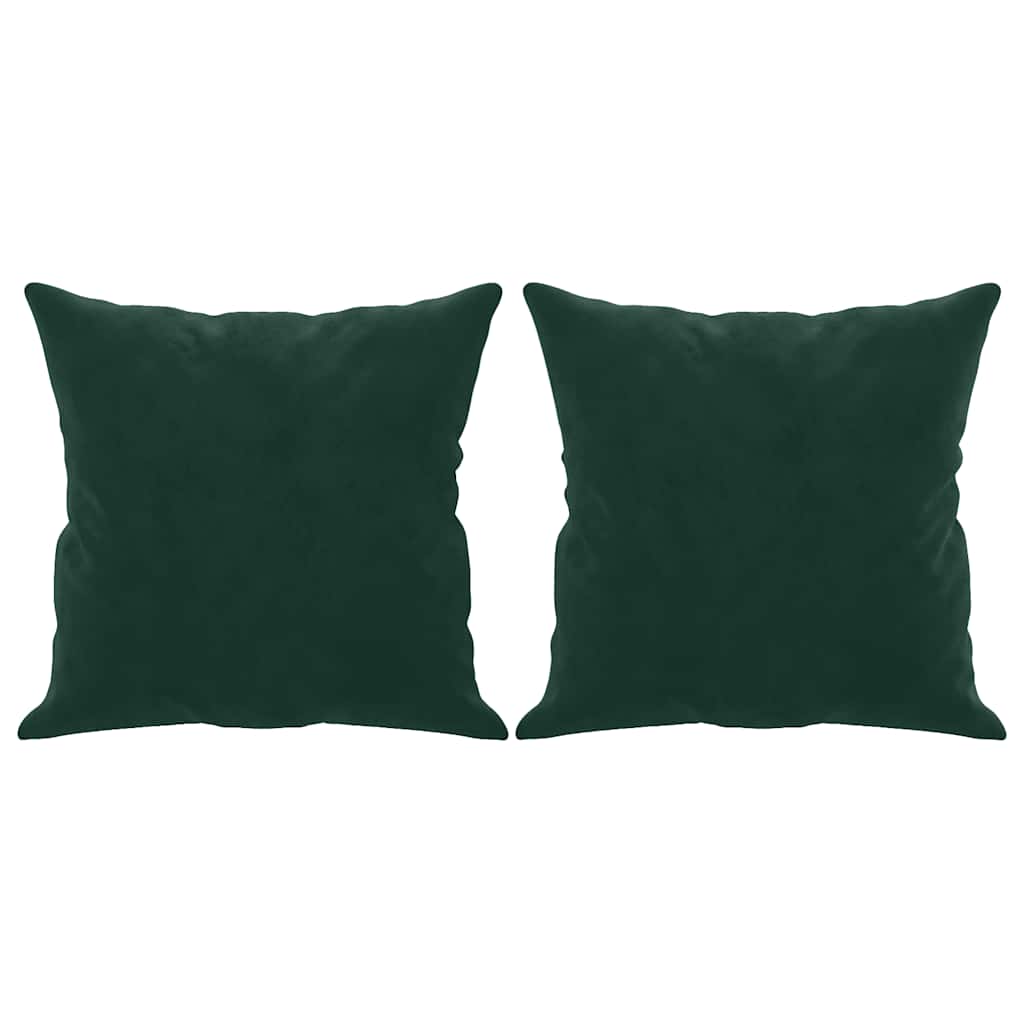 Vidaxl 2-Osobowa Sofa Z Poduszkami, Ciemnozielona, 120 Cm, Aksamit