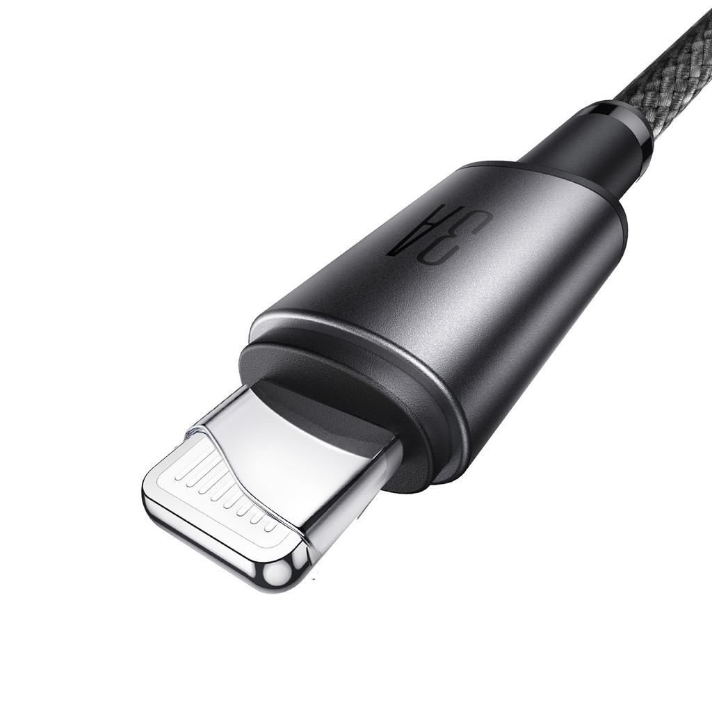 USB-A - iPhone Lightning cable with magnetic holder organizer 1.2m - gray