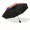 Stitch,Sunset Automatic Folding Umbrella   Simple 8 Rib Design, Bright Cartoon Pattern, Durable Iron Frame, Suitable For Travel, Outdoor, Be