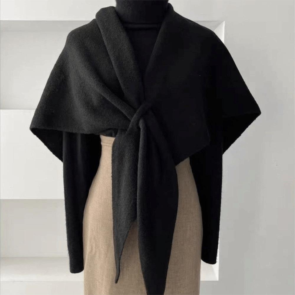 Cashmere Knitted Triangle Scarf Korean Style Winter Shawl Soft Cape Wraps Women/Men