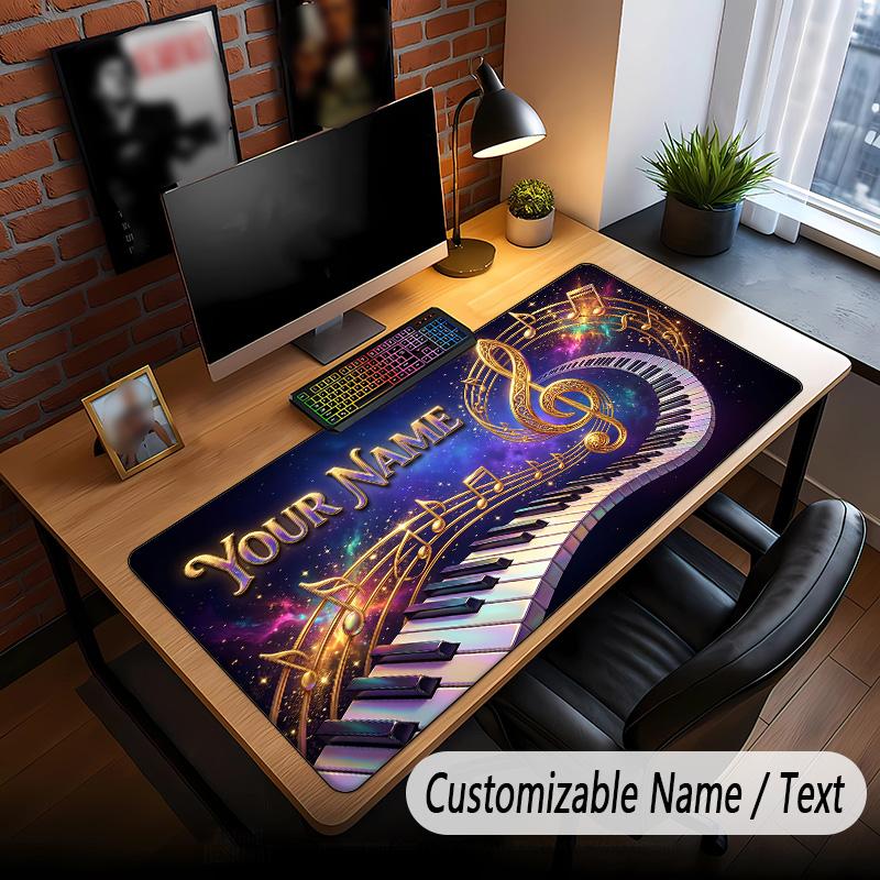 Music Piano Theme Custom Mouse Pad Personalized With Name Text Customized Desk Mat For Office Home Decor