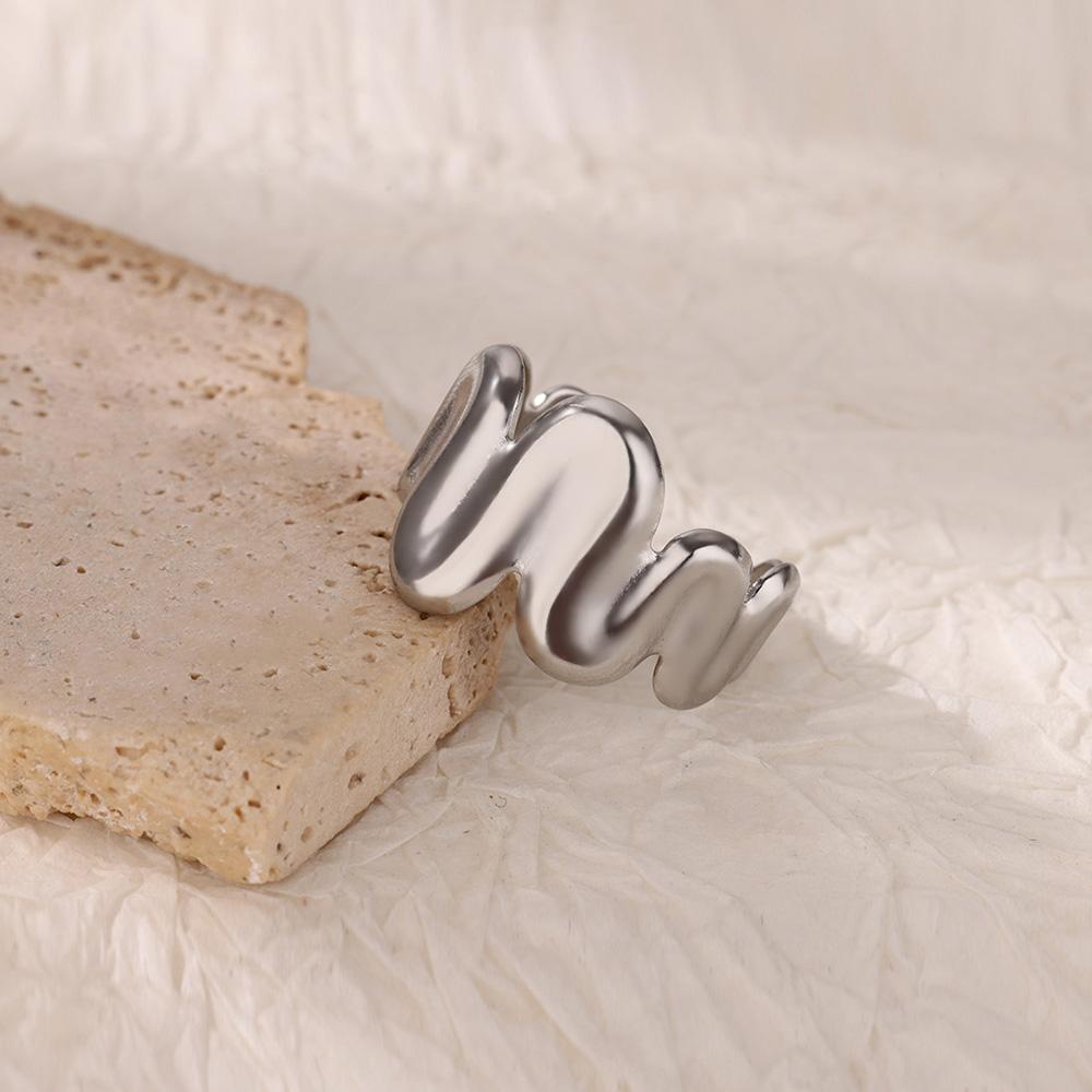 Золотистый цвет Необычные витые кольца из нержавеющей стали Открытые кольца для женщин Обручальное кольцо Эстетичные ювелирные аксессуары Рождественский подарок Лучшая подруга