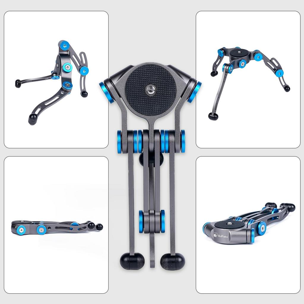 Jialefu Гибкий алюминиевый штатив-трансформер, совместимый с и весом 2 кг, портативный настольный штатив для камеры для путешествий, видео и селфи-палка-штатив,