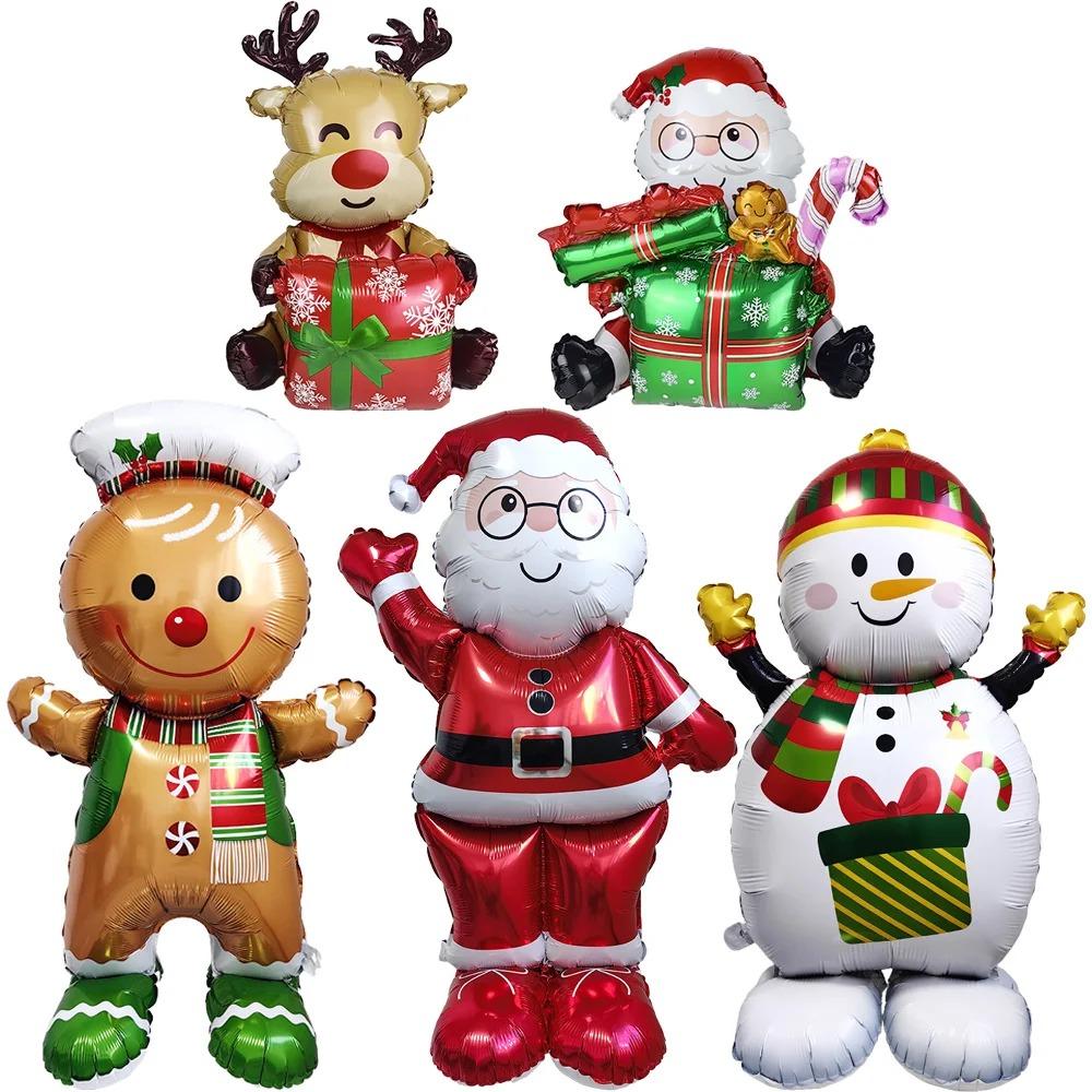 Giant Santa Claus Christmas Inflatable Foil Balloons Standing Balloons  Home New Year Party Supply