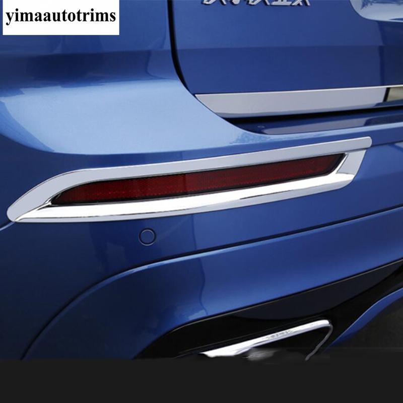 For VOLVO XC60 2018 - 2024 Car Rear Fog Lights Lamps Eyelid Eyebrow Strip Decoration Cover Trim ABS Chrome Accessories Exterior
