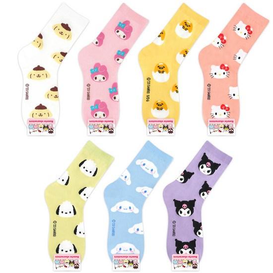 Sanrio Character Hello Kitty Socks 7-piece Set, a Popular Character In Korea