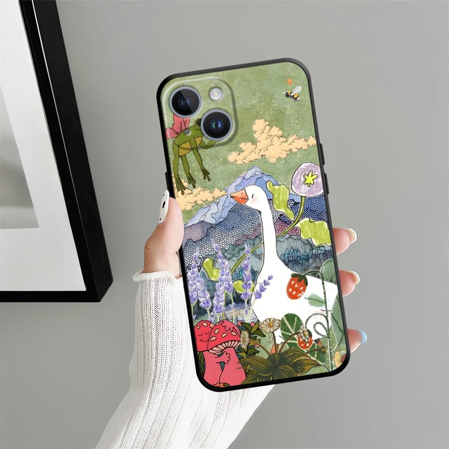 Мультяшный чехол Утка Кошка для Apple iPhone 17 Pro Max 15 Pro 7 8 XR XS MAX 14 11 16 13 12 Air Funda Чехол для телефона