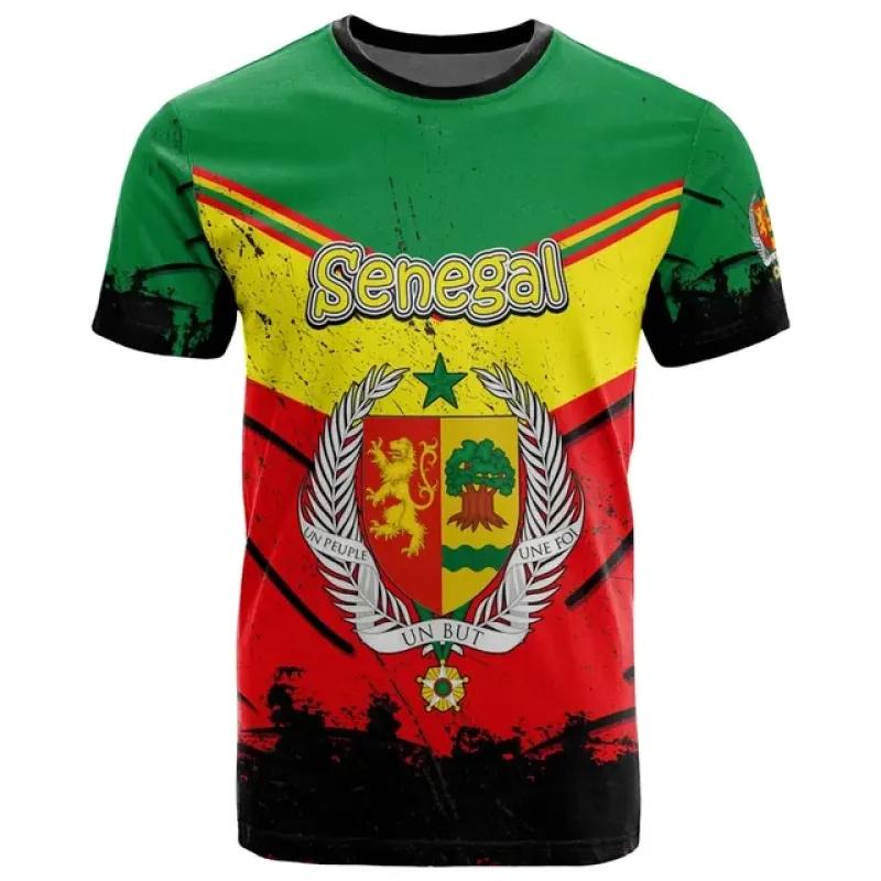 Толстовка в африканской зоне, одежда для мужчин и женщин, новая повседневная свободная футболка в уличном стиле с принтом Сенегала, футболка с активным флагом, топы