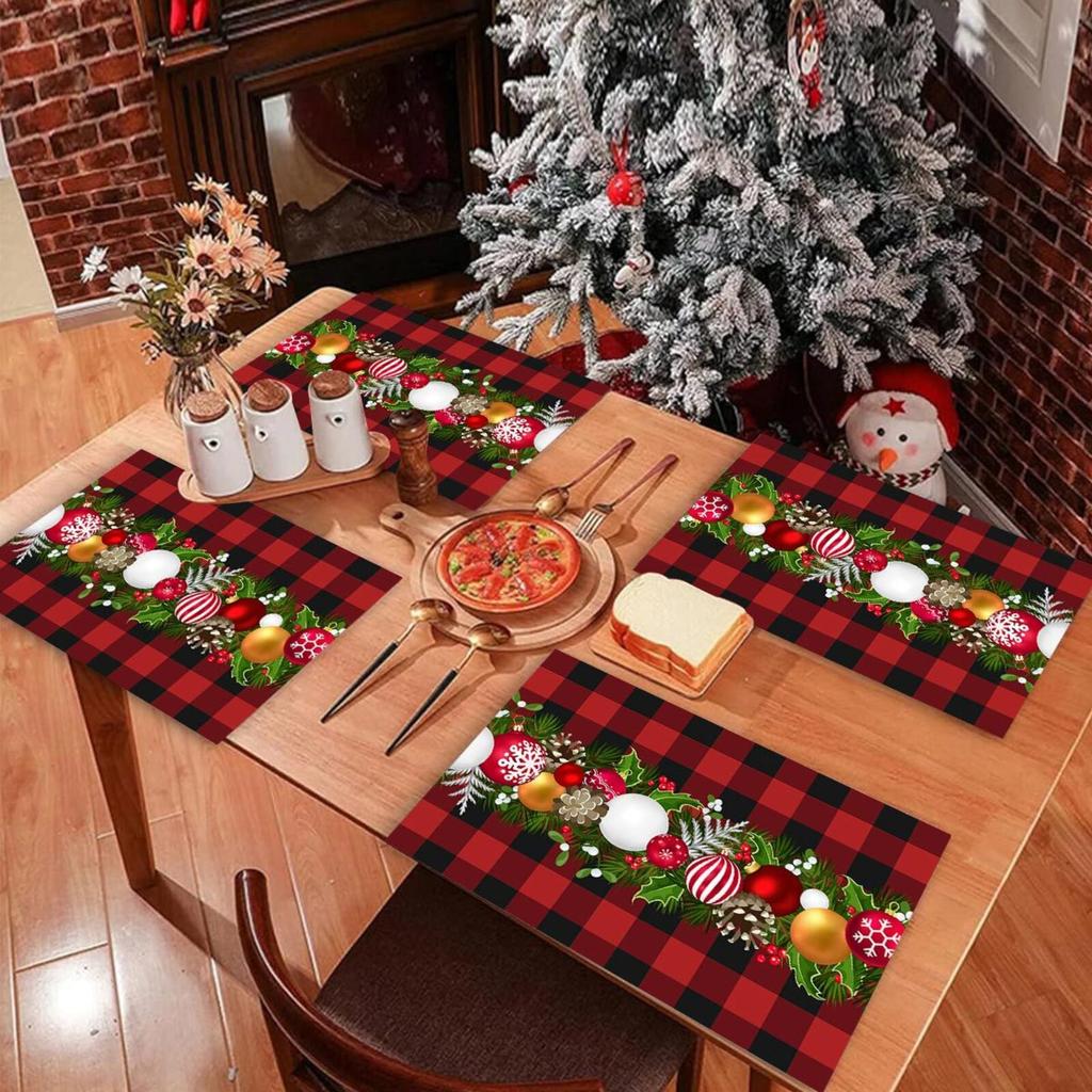 Christmas Placemats Cartoon Party Insulation Dining Table Christmas Atmosphere Placemats