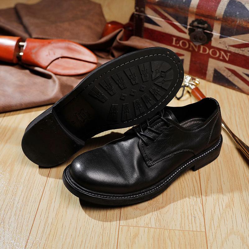 Мужская обувь Мужская обувь ручной работы Goodyear с кожаной подошвой, потертая, в стиле ретро, повседневная, универсальная, кожаная