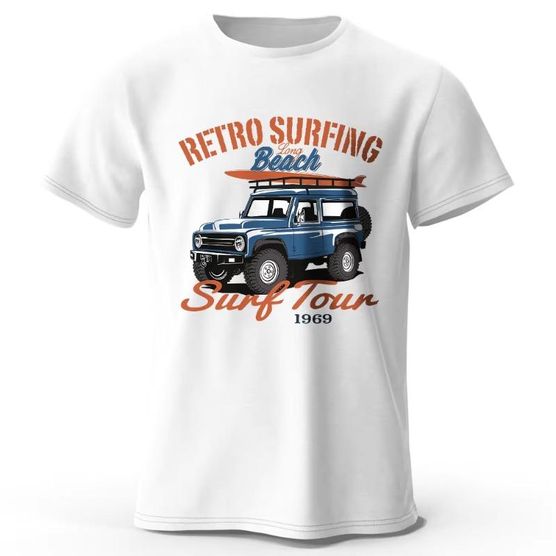 Retro Surfing Surf Tour1969 Printed Unisex Unisex Unisex Tshirt Tops Cotton Wwii Jeep Graphic Adventure Gear The Endless Summer Tees