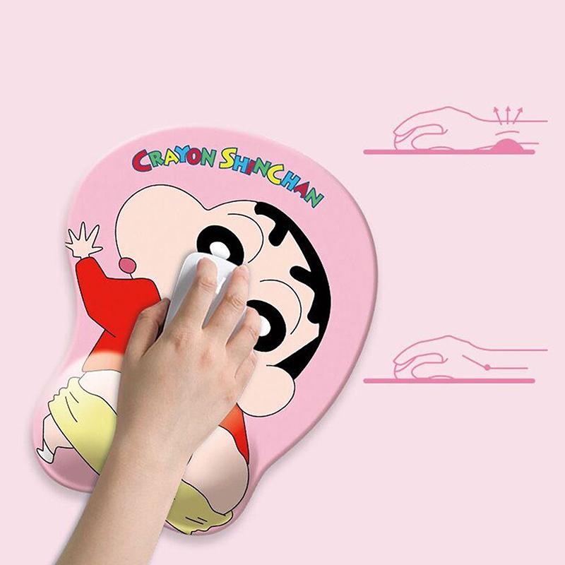 Аниме Коврик для мыши Crayon Shin-Chan с силиконовой подставкой для запястья 3D игровые коврики для мыши Нескользящий мягкий коврик для стола Подарок