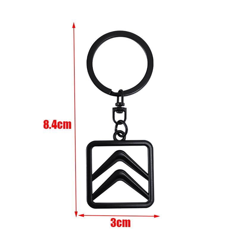 AEG3 1pcs 3D Citroen new carbon fibre Zinc Alloy Car KeyChain Key Chain Keyring Key Ring Creative logo Emblem Auto Badge accessories
