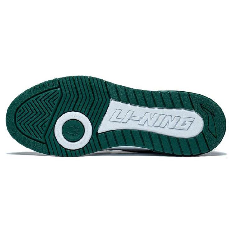 Li Ning Rookie 2 Удобные Нескользящие Износостойкие Низкие Скейтбордические Кроссовки Мужские Бело-Зеленые ABCT039-3