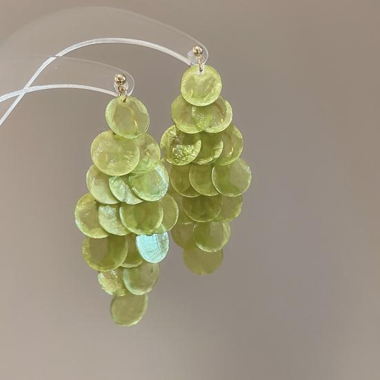 1 пара длинных многослойных сережек-капель с полупрозрачным металлическим игольчатым дизайном, искусственные