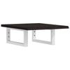Washbasin Top with Mounting Bracket Steel and Solid Oak Wood