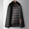 Autumn and Winter Mink Stand-up Collar Middle-aged and Young People Business Unloading Down Liner Double-sided Tweed Jacket