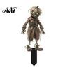 Decorative Garden Signs Halloween Scarecrow Stake, 2D Flat Creepy Zombie Ornament, Spooky Doll Black Ground Stakes Decoration, Scary Yard Art Sign for