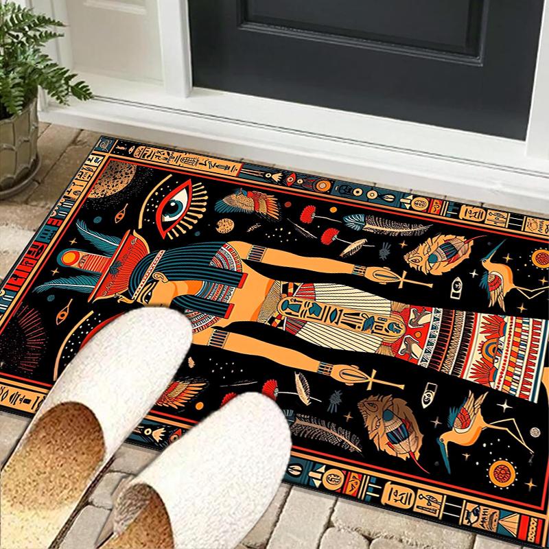 Ancient Egyptian Hieroglyphics Office Rug Chair Mat, Entryway Carpet, Suitable for Front Door, Bedroom, Living Room, Desk, Holiday Gift