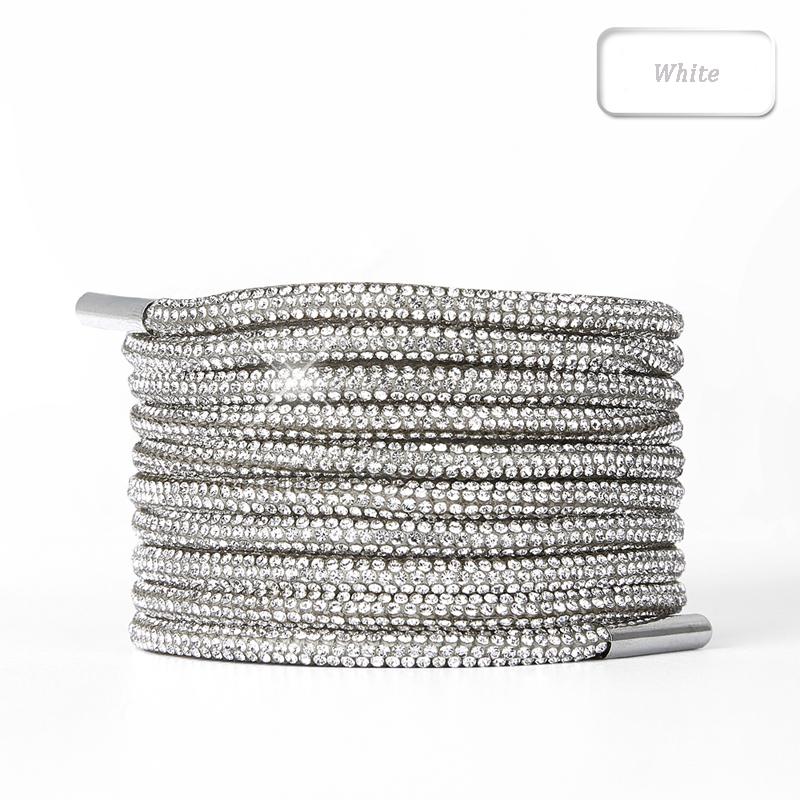 1PCS Rhinestone Shoe Laces Crystal Glitter Rope Bling Shiny Round Shoelaces For Sneakers100/120/140/160CM
