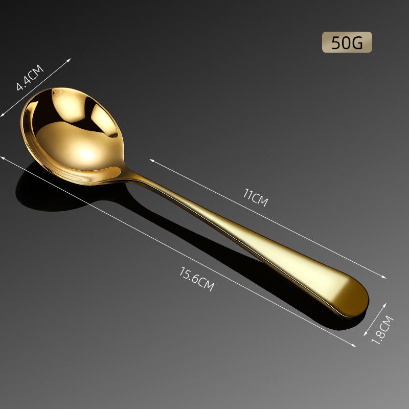 1 Pcs 304 Stainless Steel Spoon Household Dining Round Head Spoon Creative Long Handle Spoon Cute Small Spoon