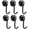 Set of 6 Magnetic Hooks, Super Strong, Stainless Steel, Rust-Resistant, 15kg Vertical Load Capacity, for Kitchen, Office, Refrigerator, Door Key Holde