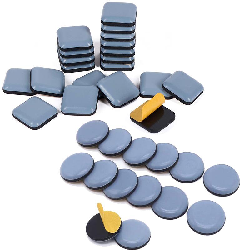 PTFE Square Floor Moving Pads Table Chair Foot 12-Piece Set Of Foot Slides Sliding Pads Home Furniture Sliders Furniture Slides