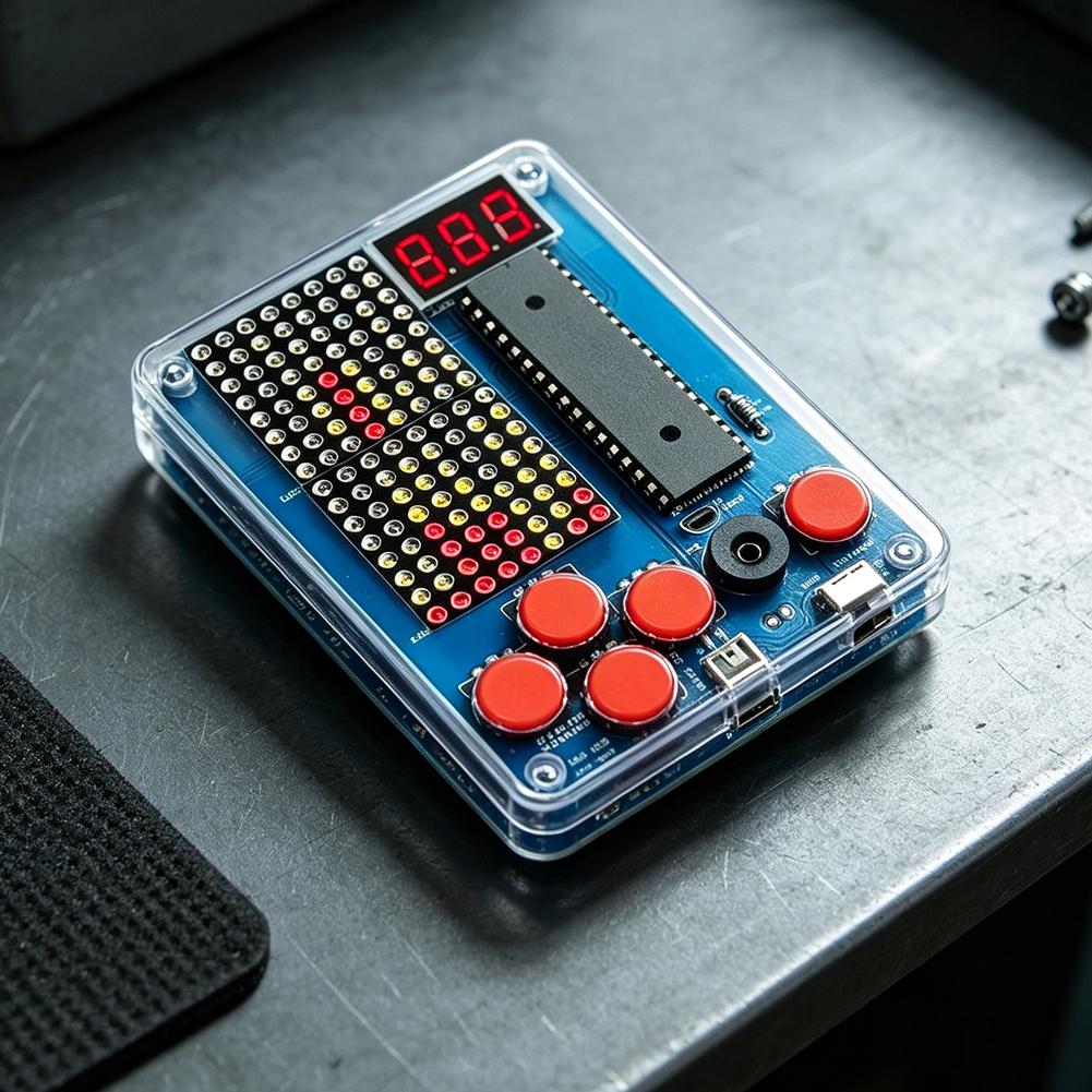 Набор для сборки DIY игровой консоли на базе микроконтроллера 51 с тактильными кнопками и пассивным звуковым выходом (пищалкой)