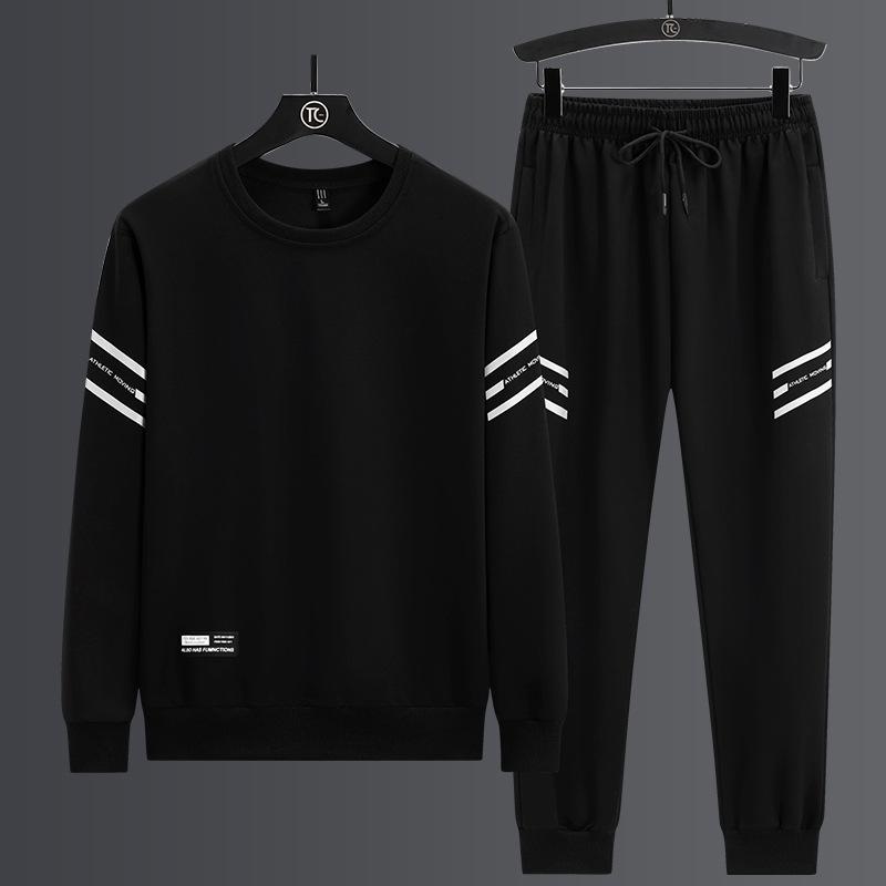 Spring and Autumn Men's Casual Sweater Set, Round Neck Hoodie Pants, Men's Sports Two-piece Set