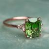 Кольца Huitan Bright Green Cubic Zirconia, роскошные обручальные кольца для женщин, золотого цвета, темперамент, элегантные женские украшения