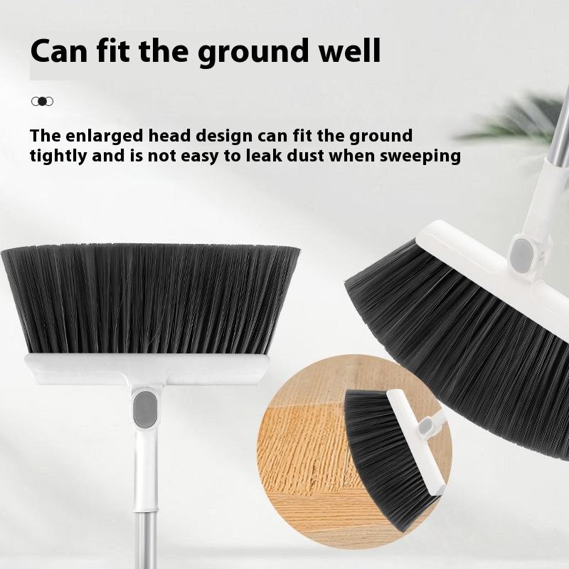 Набор для уборки 2-в-1, вращающаяся складная метла и совок, с густой щетиной для удаления шерсти домашних животных, подметальный набор