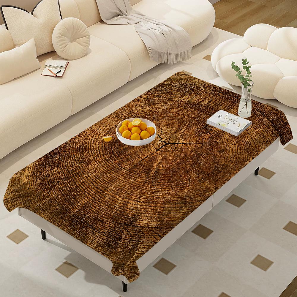 Красивые Деревянные Прямоугольные Скатерти Моющиеся Свадебная Вечеринка Кухня Обеденная Гостиная Украшение на День Рождения Стол